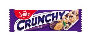 Sante Crunchy Baton zbożowy musli z suszonymi śliwkami podlany polewą waniliową 40 g