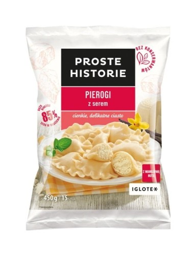 5902162209220_Proste_Historie_Pierogi_z_serem_450g_15_sztuk