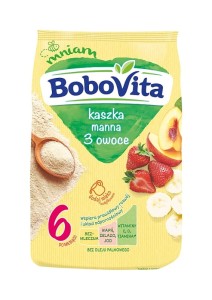 BoboVita Kaszka manna 3 owoce po 6 miesiącu 180 g