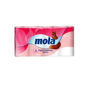 Mola papier toaletowt familijny rozowy 8 rolek
