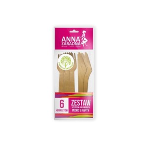 Stella Pack Zestaw sztućcow drewnianych 6 kompletów