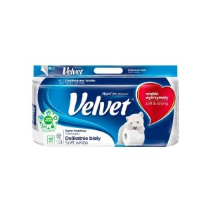 Velvet papier toaletowy delikatny bialy 8szt