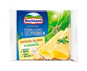 Hochland Ser kremowy w plastrach ze szczypiorkiem 130g