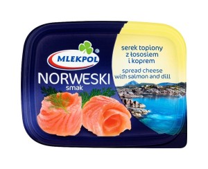 Mlekpol Norweski smak Serek topiony z łososiem i koprem 150 g