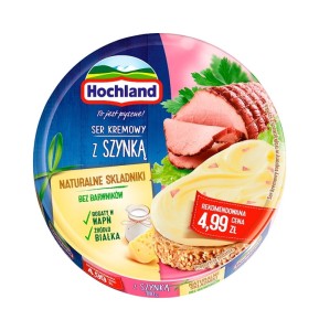 Hochland Ser kremowy z szynką w trójkącikach 180 g