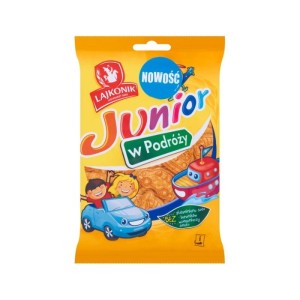 Lajkonik Junior W Podróży Drobne pieczywo o smaku waniliowym 100 g
